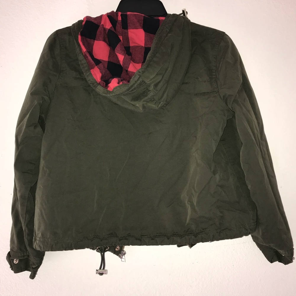 Small Olive Drawstring Utility Jacket - Picture 5 of 5